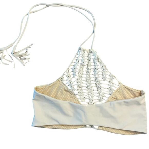 Acacia Panama Crochet Halter Bikini Top Swim High Neck Boho Mermaid Large - Picture 6 of 8